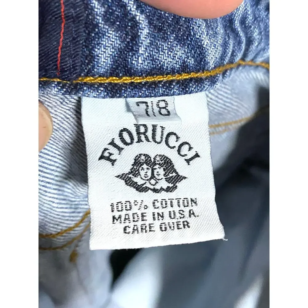 Vintage Fiorucci Safety Jeans Womens 7/8 Rose Floral Embroidered USA Boho Hippie